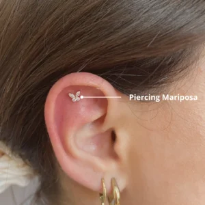 Piercing Labret Mariposa Titanio Grado Implante